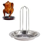 VIONNPPT Chicken Holder Chicken Holder Stainless Steel Chicken Grill Chicken Stand Roasting Dish with Non-Stick Coating Removable Poultry Roaster for Oven or BBQ Grill