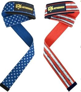 Nethergear Lifting Straps for Weightlifting - Premium Cotton Wrist Wraps with Neoprene Padding, Heavy Duty Straps for Powerlifting, Bodybuilding, Support & Comfort for Men & Women (Vintage American)