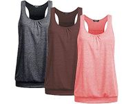 Beyove Round Neck Tank Tops for Women Casual Sleeveless Shirts Loose Fit (Pack of 3)