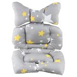 KAKIBLIN Baby Stroller Cushion, Infant Car Seat Insert Pillow for Stroller, Car Seat, Pram, Pushchair, Newborn Stroller Insert Cushion,Stroller Cushion Head Body Support, Infant Seat Pad (Star)