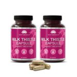 Saptamveda Natural Milk Thistle Extract with 1000mg(60 Capsules - Pack of 2) | 80% Silymarin Cleanses & Detox Liver For Men & Women, Promotes Healthy Cholesterol