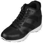 CALTO - G3330-4 Inches Taller - Size 11.5 UK - Height Increasing Elevator Shoes (Black High-top Lace-up Sneakers)