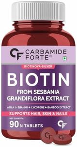 Carbamide Forte Biotin for Hair Growth with Amla, Brahmi & Bamboo Extract - 90 Veg Tablets