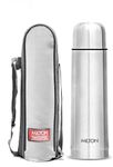 Milton Plain Lid 350 Thermosteel Vacuum Insulated Flask with Jacket 350 ml| 24 Hours Hot and Cold Water Bottle with Plain lid | Double Walled Silver Bottle for Home, Office, Travel