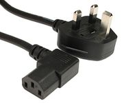 PCSL® Mains Cable/Power UK Lead Plug Cord (2m, C13 Angled IEC)