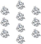 VCMART 16g Replacement Balls for Piercing Internally Threaded Body Jewelry Piercing Barbell Parts for Nose Septum Lip Eyebrow Labret Cartilage Helix Conch Tragus Daith Piercing Jewelry 3mm CZ