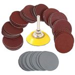 100pcs 2 Inch Sanding Discs Pad 80-3000 Grit Sandpapers with 1/4" Drill Attachment Hook and Loop Backing Pad for Angle Grinder Rotary Tools