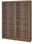 MARIAS KOMMERCE Billy/OXBERG Bookcase Combination w Glass Doors, Black Oak Effect, 160x202 cm (63x79 1/2 ")