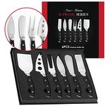 6 Piece Cheese Knife Set - Master Maison German Stainless Steel Knives | Large Cutter, Slicer & Spreader Cutlery Sets | Perfect Accessories For Charcuterie Platters & Cheese Boards