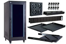 MASS RACK 27U 600X800mm Server Rack with PDU 10 Socket 16A, Server Tray 800mm(2 Nos), Keyboard Tray, Cable Organiser 1U Closed, 4 Fans & Hardware Kit - Combo Pack