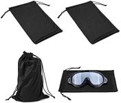 AIEX Goggle Bag, 4 Pcs Goggle Pouch Bag Microfiber Bag Ski Goggle Bag Drawstring Sunglasses Pouch Bulk Sunglasses Case Goggle Pouch Bag Soft Micro-Fiber Protective Storage Case (Black)