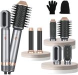 Hair Styler 6 in 1, 1000w Hair Dryer Brush Set with 30mm Air Culirng Curler, Round Brush, Straightening Brush, Air Styler for All Hair Types (No Rotating Brush)