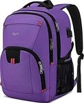 Cafele Travel Laptop Backpack 17.3 inch,Extra Large School Backpack Bookbag Computer Rucksack with USB Charging Port,Water Resistant Backpacks for Business College Travel,Women Casual Daypack,Purple