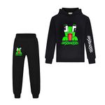 Boys and girls unspeakable fashionTracksuit2 Pieces Sweatsuit for Pullover Hoodies Jogging Pants Set 2-13 Years (Black 01, 9-10 years)