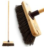 10” Outdoor Broom Yard Brush with Stiff Bristles The Perfect Garden Broom (Brown)