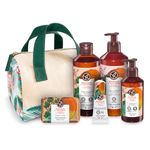 Yves Rocher Bain de Nature Mango & Coriander Gift Set, 6-piece Shower Gel 400 ml, Hand cream 30 ml, Body Lotion 390 ml, Bar Soap 80 g, Hand soap 190 ml, Vanity Bag (Mango & Coriander Gift Set)