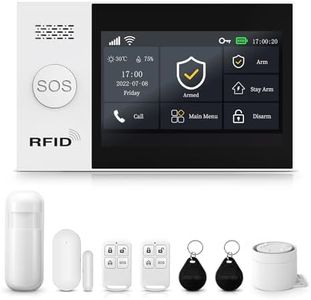 LWOHSI Wireless Home Alarm System with LCD Touch Screen,Smart Home Security Systems with DIY Door Sensor,Motion Detector,GSM 4G /App Instant Alerts for Apartment,No Monthly Fee (A107F-US-A)