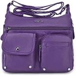 Angelkiss Crossbody Bags for Women, Ladies Shoulder Messenger Handbags and Purses Medium Faux Leather Pocketbooks…, 1purple