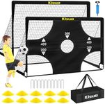 Kids Soccer Goals for Backyard Set, 2 of 6x4 ft Portable Pop Up Soccer Goal Training Equipment, Soccer Net with Target, Soccer Ball, Cones, Soccer Set for Kids Youth Toddler Sports Outdoor Games