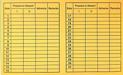 Tia Crafts Attendance Card for Daily Payroll Wages Workmans Attendance Record Folded Pocket Size and Calculation of Wages/Mix Color Attendance Report (500)