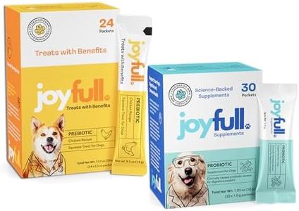 JoyFull Ultimate Dog Gut Health Bundle: Chicken Squeeze Treats (24 Ct) & Daily Probiotic Powder (30 Pkts) – Prebiotic & Probiotic Digestive Support, Immune Boost & Meal Topper for Picky Eaters