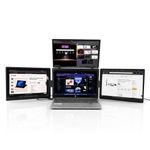 RIITEK 18.5 Inch Quad Screen Extender for Laptop, Portable Multi Monitor Display, Full HD IPS Panels, Plug & Play USB-C/USBA, Adjustable Stand, Ideal for Work, Gaming & Trading Setup Travel Friendly