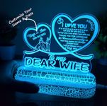 Gifzy Customised Multicolour My Wife 3D Illusion Lamp USB Powered, Wife Gifts from Husband, Gift for Her on Mothers Day Womens Day, Anniversary Wedding Gifts for Wife, Birthday Gift for Wife