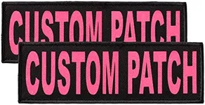 Dogline Custom Patch with Glitter Letters for Dog Vest Harness or Collar Customizable Bling Text Personalized Patches with Hook Backing Name Agility Service Dog ESA 2 Patches Z Pink Text