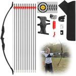 Nisorpa 40lbs Recurve Bow and Arrow Set 51" Takedown Hunting Target Shooting Archery Set Left Right Hand Beginners Longbow Kit with 12PCS Arrows