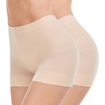 Sheloria 2 Packs Women's Seamless Shaping Panties Butt Lifting Shorts Tummy Control Underwear Girdle Shorts Spanks Shape Wear (Nude, Small)