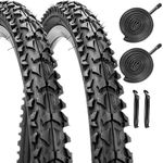 2 Pack 26"x 2.125" Bike Tire Folding Mountain Bike Replacement Bicycle Tire (2 Tires 2 Tubes)