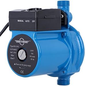 BOKYWOX 110V Automatic Booster Pump NPT3/4'' Domestic Hot Water Recirculating Pump 120W Solar Heater Circulation System Shower&Tap （RS15/9B）
