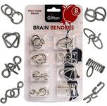 Gifton - Metal Brain Teaser Wire Jigsaw Puzzle - Mind IQ Test Toy - Gift for Kids Boys Girls Teens Men Women Adult Birthday Present - Cracker Christmas Stocking Filler (Pack of 8)