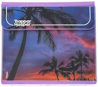 Mead Trapper Keeper Binder, Retro Design, 1 Inch Binder Includes 2 Folders and Extra Pocket, Metal Rings and Spring Clip, Secure Storage, Palm Trees, School Supplies (260038FDE1-ECM)