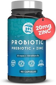 Probioticos y Prebioticos Intestinales 100 mil millones de UFC-30 Cepas Bacterianas Prebioticos y Probioticos con Zinc + Inulina para Apoyo Inmunológico Probióticos para Flora Intestinal 90 Cápsulas