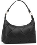 BOSTANTEN Woven Purses for Women Vegan Leather Shoulder Bag Trendy Handbags Black