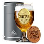 CROWNLY CRYSTAL® Step Dad Birthday Gifts Personalised Beer Glass Fathers Gifts Step Dad Birthday Gifts from Daughter Step Dad Gifts from Son Beer Pint Glasses Engraved Glass