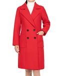 Bonnorth-Women's Plus Size Wrap Trench Coats Oversized Windbreaker Jacket Winter Long Wool Coat XL X Large Red