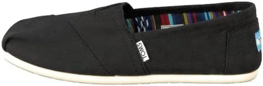 TOMS Women's Alpargata Core Loafer Flat, Black White, 8 US