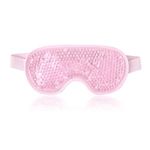 NEWGO Cooling Eye Mask for Puffy Eyes, Reusable Hot Cold Therapy Gel Cold Eye Mask for Migraine, Headache, Dark Circles, Dry Eyes, Swollen Eyes, Sinus Pain, Pink