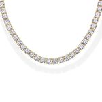 PAVOI 14K Gold Plated 3mm Simulated Diamond Tennis Necklace for Women | Tennis Chain | Chunky Long Gold Necklace for Women| Sizes 15" and 18", 18 Inches, Yellow Gold, Cubic Zirconia