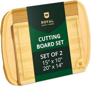 ROYAL CRAFT WOOD Luxury Cutting Boards for Kitchen - Reversible Wood Cutting Board Set, Thick Chopping Board - Wooden Cutting Board Set Bamboo Cutting Board for Meat, (Set of 3)