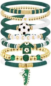 Joyline Women’s Soccer Charm Bracelet, Game Day Fan Jewelry Accessory, Green