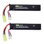 ZYGY 2PCS 3S 11.1V 1500mAh 452096 Lithium Battery with Odamiya Connector for Airsoft G36C, CAR15, MP5A5, M249, MC51, FNP90, G3A4 Upgrade or Modification Other Series Toy Electric Guns Airsoft Rifles