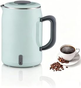Enliansgo Travel Electric Kettle Portable Mini Kettle, Small Hot Water Boiler, 304 Stainless Steel, Fast Boiling Water with Auto Shut-Off and Boil Dry Protection, Foldable Handle, 400W (Green, 600ML)