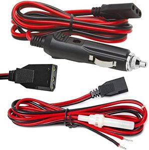 CB Power Cord Cable 2-Wire 15A 3-pin Plug Fused Replacement CB Power Cord with 12V Cigarette Lighter Plug for CB/Ham Radio (2 Pack) (3PIN 2PACK)