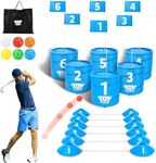 TOY Life Golf Bucket Game Golf Practice Game, Golf Chipping Game for Adults Family Kids Outdoor Indoor Backyard Golf Game PAR 3 Golf Game Golf Gifts for Adults Beach Games for Adults