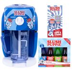 Official SLUSH PUPPiE Machine Bundle. Includes 4 x 180ml Syrups, Raspberry, Red Cherry, Cola, Lemon & Lime Flavours & 20 Slush Puppie Cups & Straws. Officially Licensed SLUSH PUPPiE Merchandise