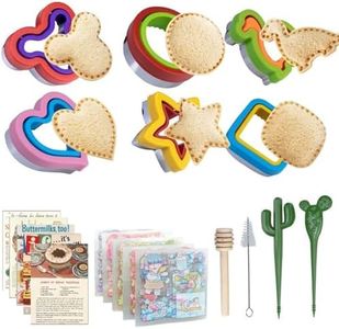 [20 PCS] Abruga Upgraded Sandwich Cookie Cutters and Sealer Set, Sandwich Maker, Uncrustables Maker with Mickey Dinosaur Star etc for Kids Lunch Bento Box and Food Supplement