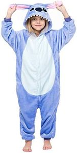 ALANTOP Bambini Pigiama Cosplay Cartoon Animale con Cappuccio Vacanza Onesies Jumpsuits Pile Sleepwear Bambini per 3-12 Anni